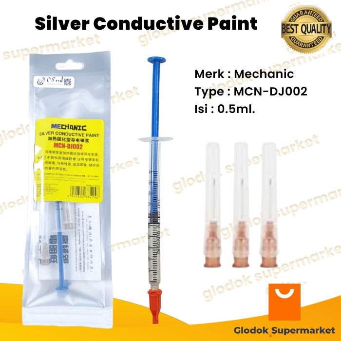 Silver Conductive Paint Mechanic 0.5ml Pasta Penyambung Jalur Kabel 0.5 ml MCN-DJ002