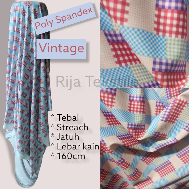 Bahan Kain Hyget Garment Motif Vintage Polka