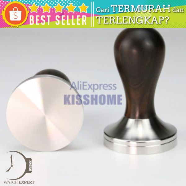 Kisshome Tamper Kopi Espresso Flat Stainless Steel Chrome Plated 51mm - KH-177 - Silver