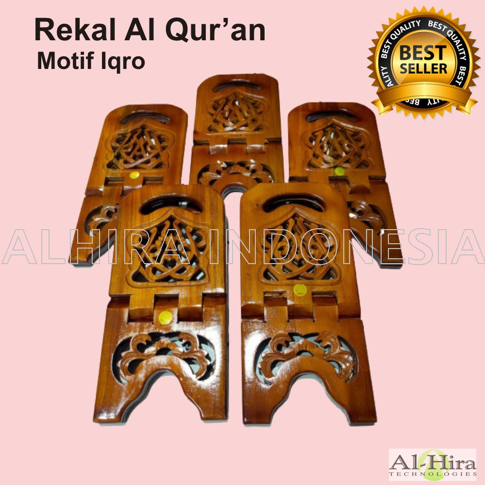 Promo Rekal / Tatakan Al Quran Kayu Mahoni Kaligrafi 18 Cm