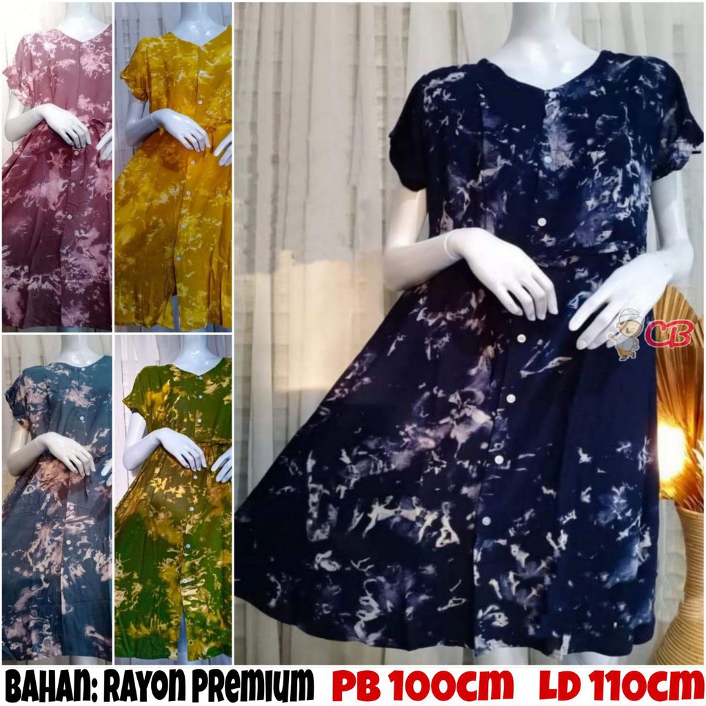 DASTER ANDIN TIE DYE SMOKE FULL KANCING RAYON PREMIUM BALI