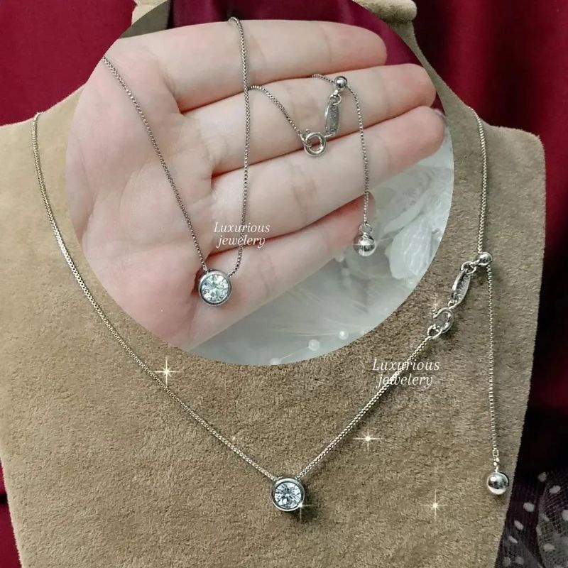 Kalung Solitaire serut Replika Berlian