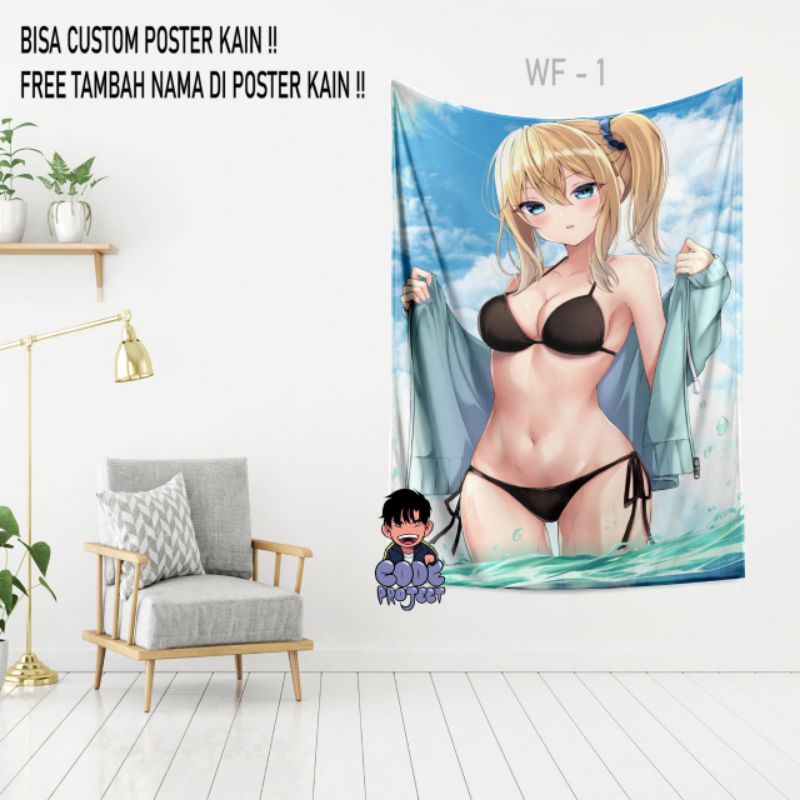 Poster Kain Anime - Poster Kain Waifu - Hiasan Dinding