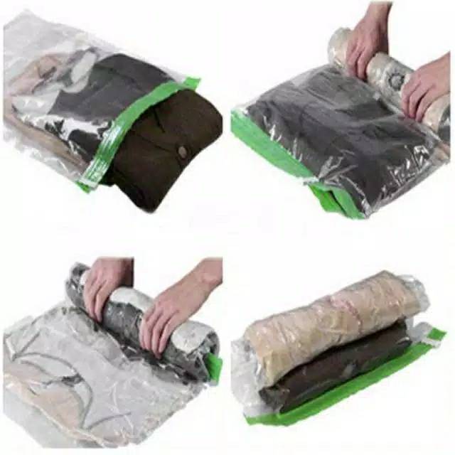 PLASTIK VAKUM PAKAIAN BAJU TRAVELING BACKPACK TAS KANTONG VACUUM ORGANIZER SIMPEL |3020