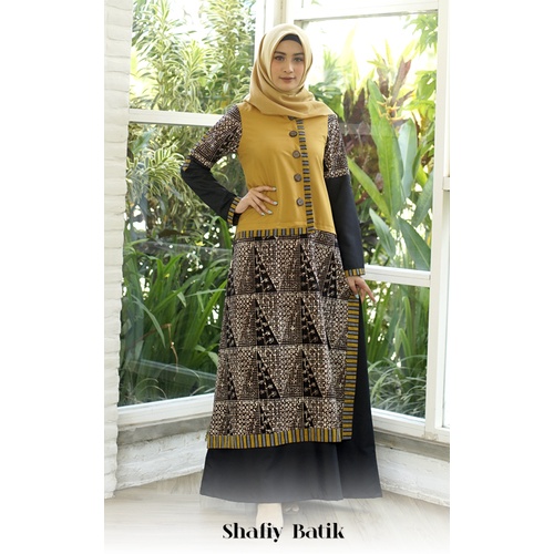 GAMIS GBL SIERA SHAFIY BATIK ETNIK TENUN LURIK KOMBINASI KATUN TOYOBO PREMIUM DRESS MUSLIMAH BUSUI M