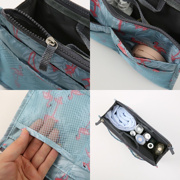 Travel Bag Cosmetic Motif Dual Zipper Multifungsi