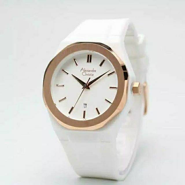 ALEXANDRE CHRISTIE AC 8613 PRIA ROSEGOLD WHITE RUBBER WHITE ORIGINAL