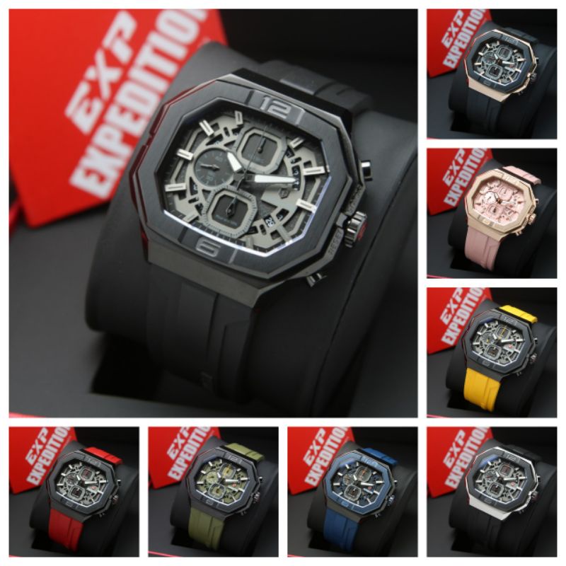 Expedition E 6813 Chronograph Pria Rubber Strap Original