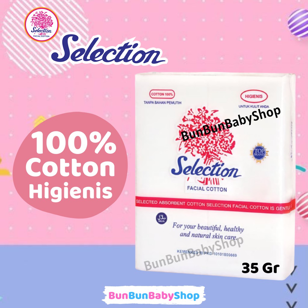 Kapas Selection 35gr Kotak Soft Cotton Pembersih Wajah Perawatan Bayi Baru Lahir Perlengkapan Baby