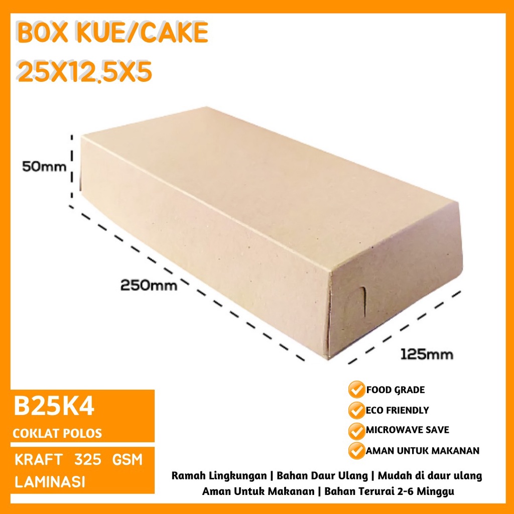 Dus Brownies 25X12.5X5 Box Brownies (B25K4-Laminasi)