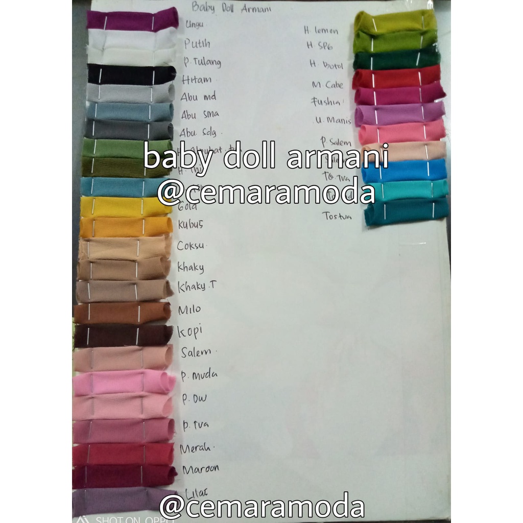 Kain Babydoll Armani PER 0.5M Babidol Armany Ceruti Bebidol Armani Premium kain hijab jilbab kerudung