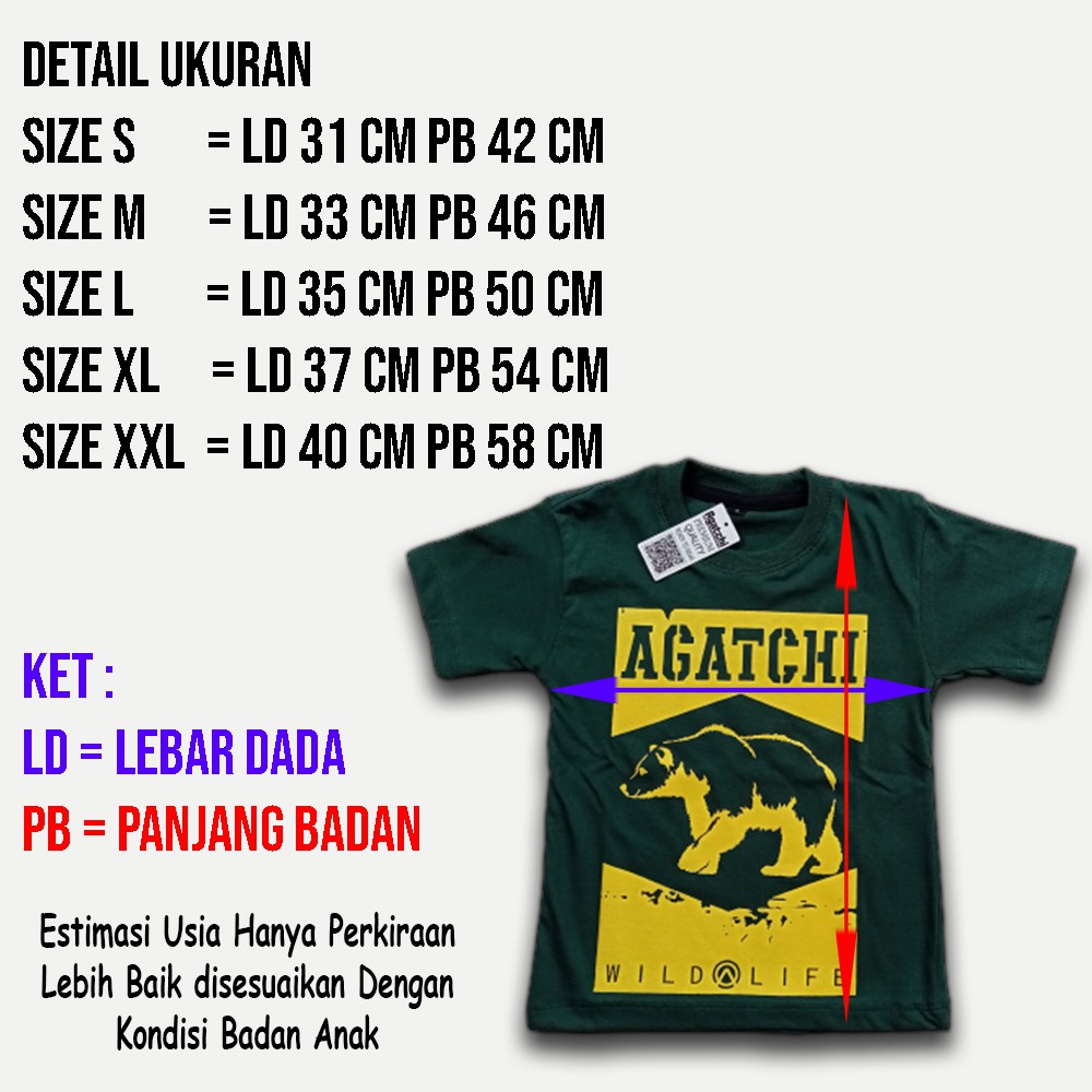 Kaos Anak Distro Agatchi - Wildlife / Beruang