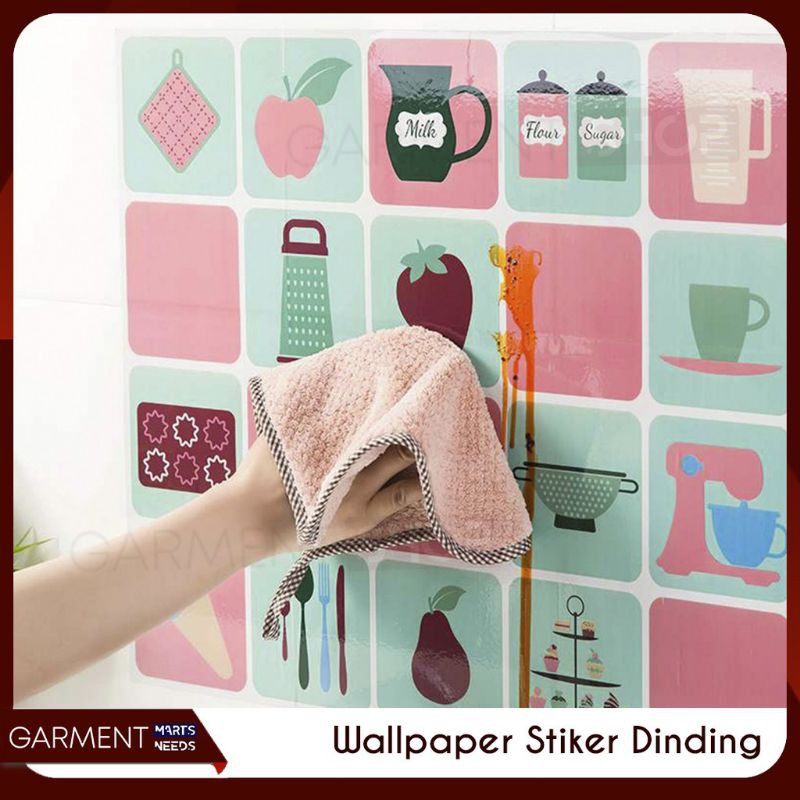 Wallpaper Dinding Dapur Sticker Pelindung Tembok Dapur Anti Panas &amp; Minyak 6.900 random 5.800