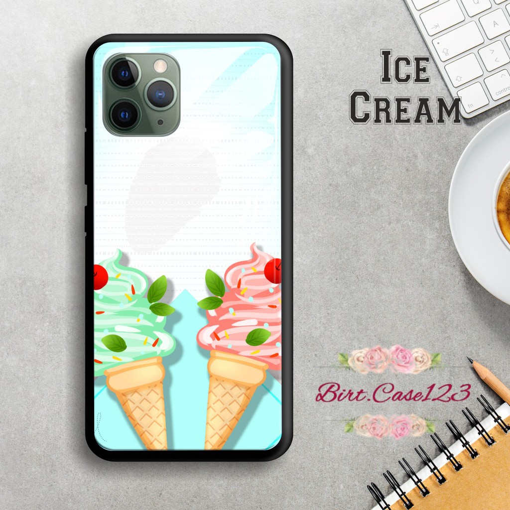 Back case glass ICE CREAM Iphone 5 6 6g 6g+ 7 7g 7g+ 8 8+ Xr X Xs Xs Max Se 2020 11 Pro BC1434