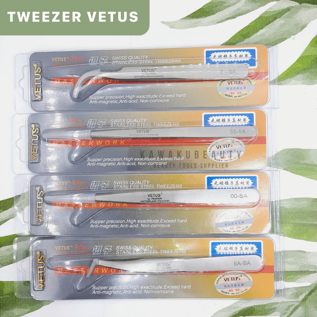 Tweezer Vetus Original For Eyelash Extension 7-SA / 00-SA/ SS-SA / 6A-SA / pencapit bulu mata palsu