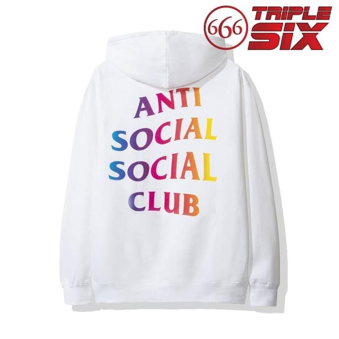 Jaket Hoodie Jumper Anti Social Social Club More Hate More Love White