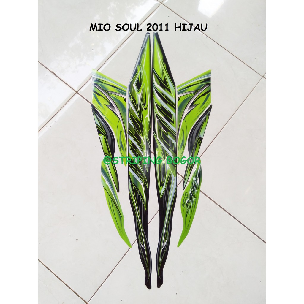 Striping Lis Stiker Motor Yamaha Mio Soul 2011 Hijau