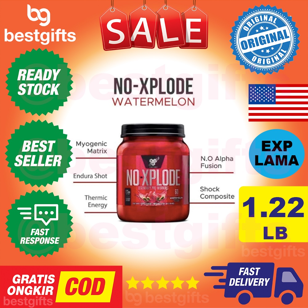 BSN FINISH FIRST NO XPLODE LEGENDARY PRE WORKOUT PWO PREWORKOUT MENINGKATKAN KEKUATAN ENERGI 1.22 LB