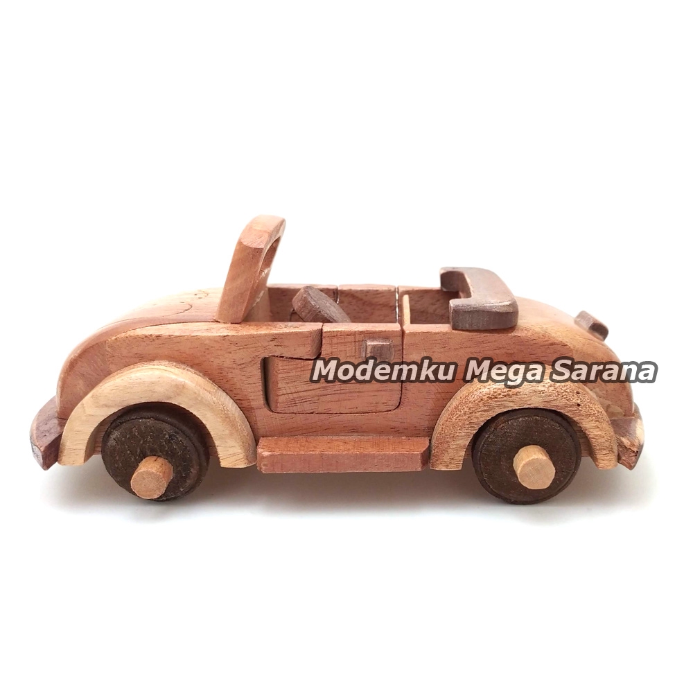 Miniatur Mobil VW Kayu Tanpa Tutup 18x9x6 cm