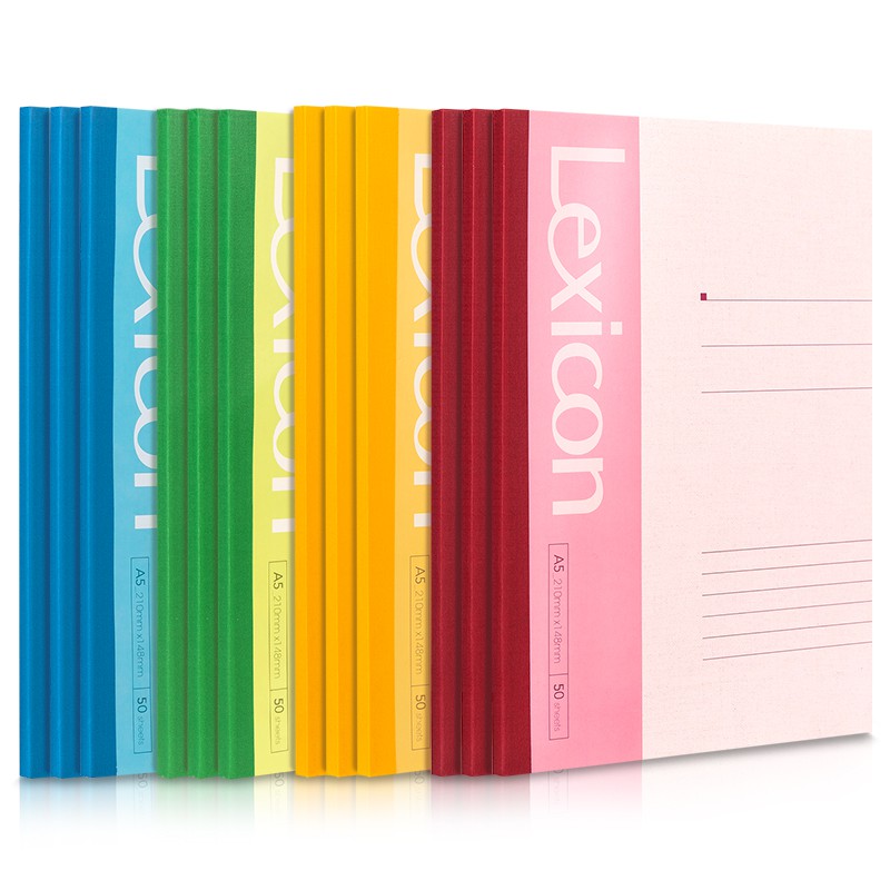 

Deli Buku notebook tanpa jilid kawat, soft cover 4 warna 30/40/50 lembar A5 7650 7651 7652