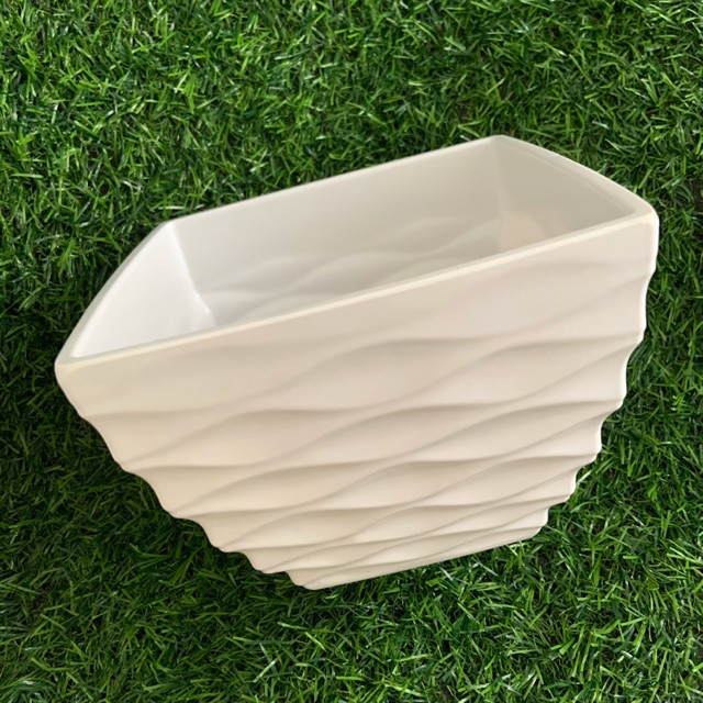 Vas plastik Vas Mika Putih – Vas Bunga Besar Pajangan Meja Ruang Tamu Dekorasi Rumah F650