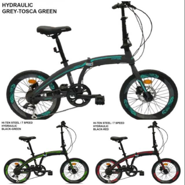 Sepeda Lipat Exotic 2026 MT VT HD Hydraulic Disc Brake Folding Bike Seli Cakram Rem Hidrolik Pacific