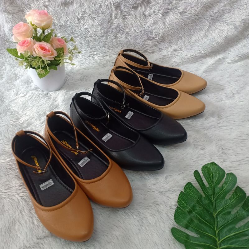 SEPATU WANITA FLAT SHOES SOL KARET H04 37/44