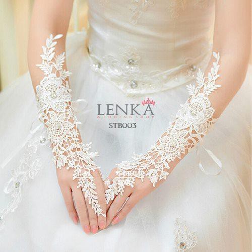 [PRODUK TERMURAH] SARUNG TANGAN BROKAT WEDDING GLOVES PENGANTIN PESTA WANITA STB003