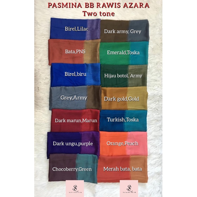 PASHMINA BB RAWIS AZARA Ori TwoTone Double Sides Pasmina 90x180cm Polycotton Dua Warna Bolak Balik-4