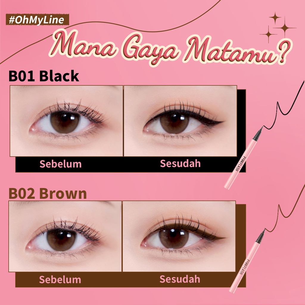 PINKFLASH #OhMyLine Eyeliner Warna Hitam Anti Air Tahan Lama Eye Makeup WATERPROOF Beauty