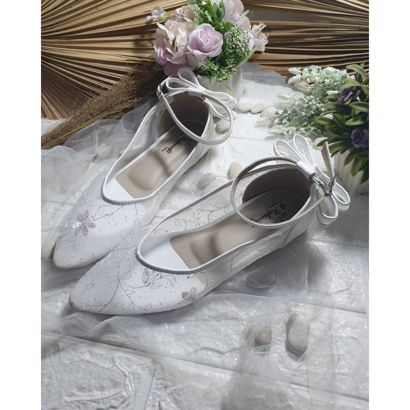 flatshoes vilea putih cantik flatshoes wanita