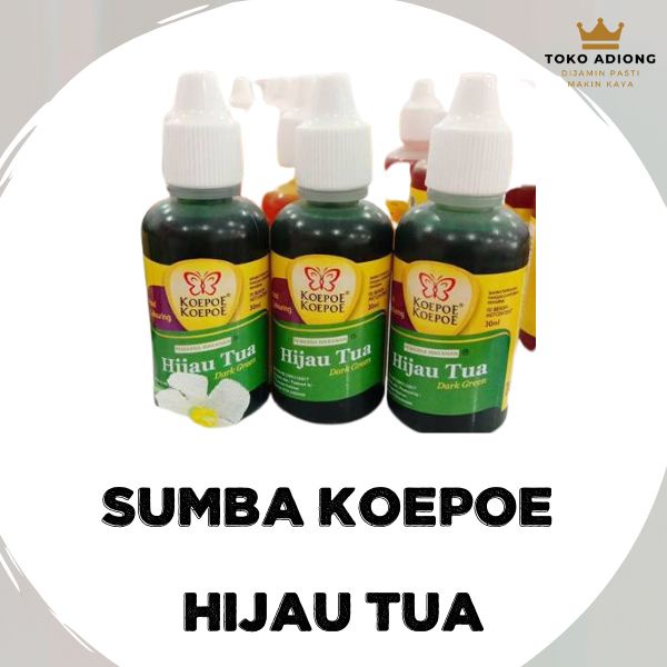 

PEWARNA KOEPOE KOEPOE HIJAU TUA 30ML - SUMBO KOEPOE WATER BASE - PEWARNA MAKANAN - FOOD COLOURING