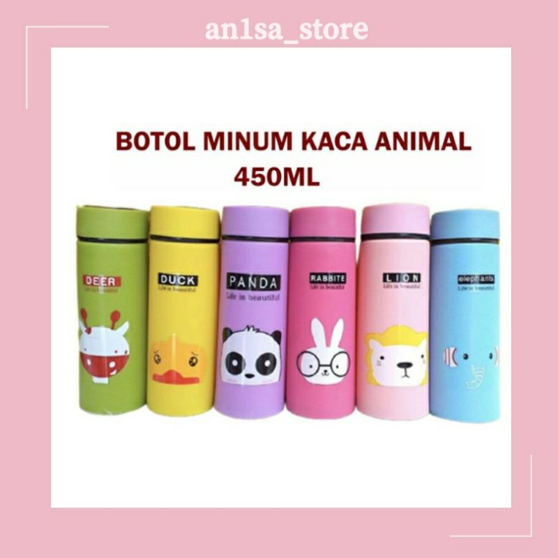 My Bottle Kaca Animal | Botol Minum Karakter Unik | Botol Tumbler