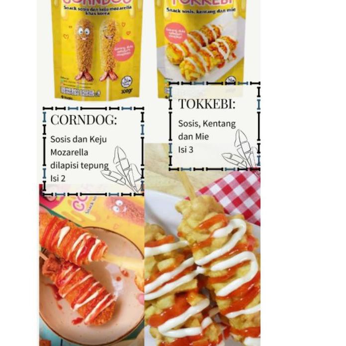 

6UU⁂ Corndog Tokkebi Mozarella ang Sosis Kentang (300gr) II Makanan Korea Halal Tanpa Bahan Pengawet