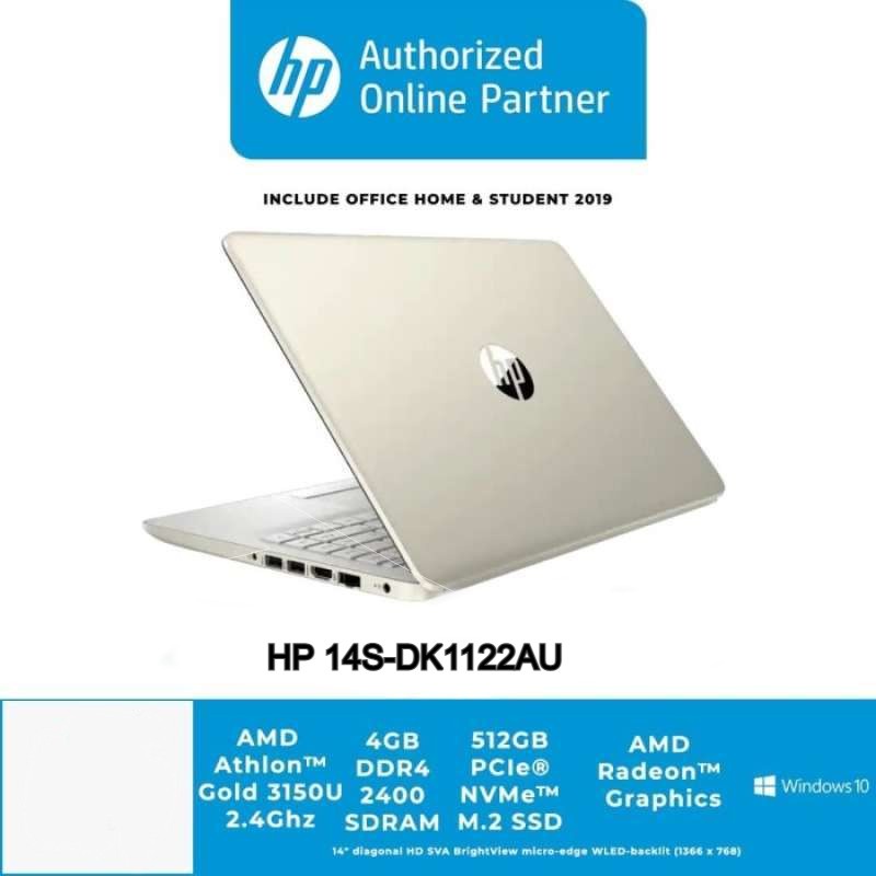 HP 14s-dk1122AU /AMD Athlon Gold-3150U/4GB/512GB SSD/14″/Win 10 Home+OHS 2019/Silver