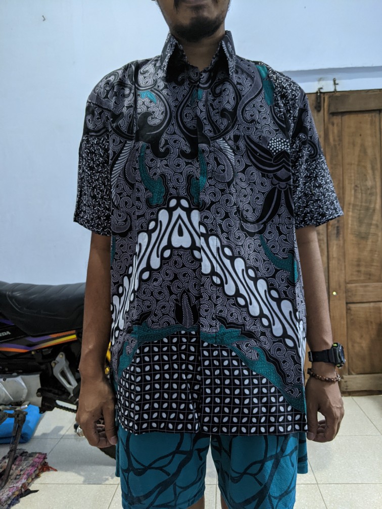 Batik Couple Baju Batik Seragam Motif Amangkurat Abu Hitam Hijau