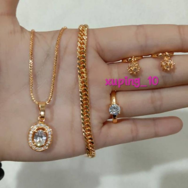 Xuping set perhiasan cantik dewasa gold