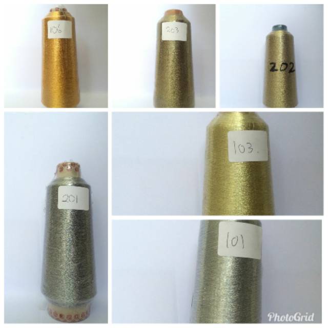 Benang Metalik Bordir / Benang Kodok / Benang Bordir Emas / Benang Rayon Bordir 100 gram