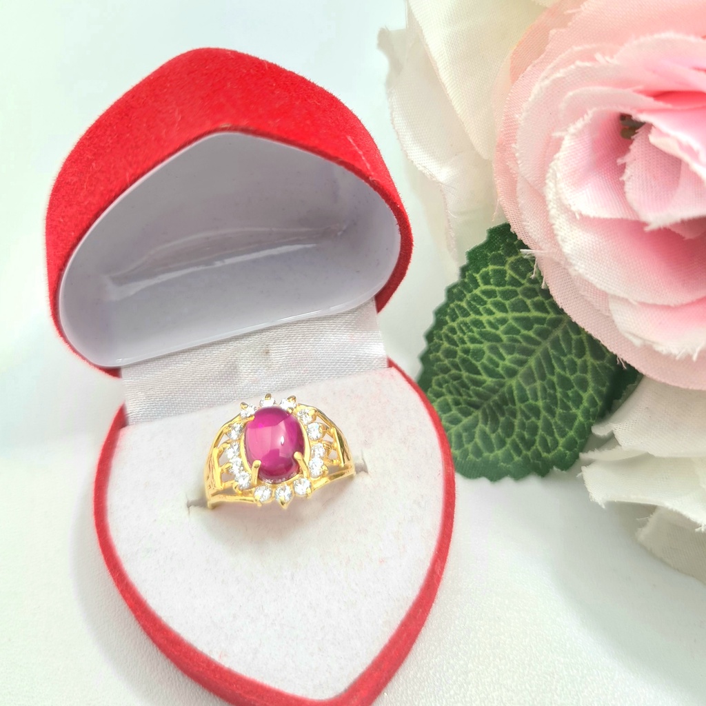 Cincin Emas Muda Mata Merah Siam