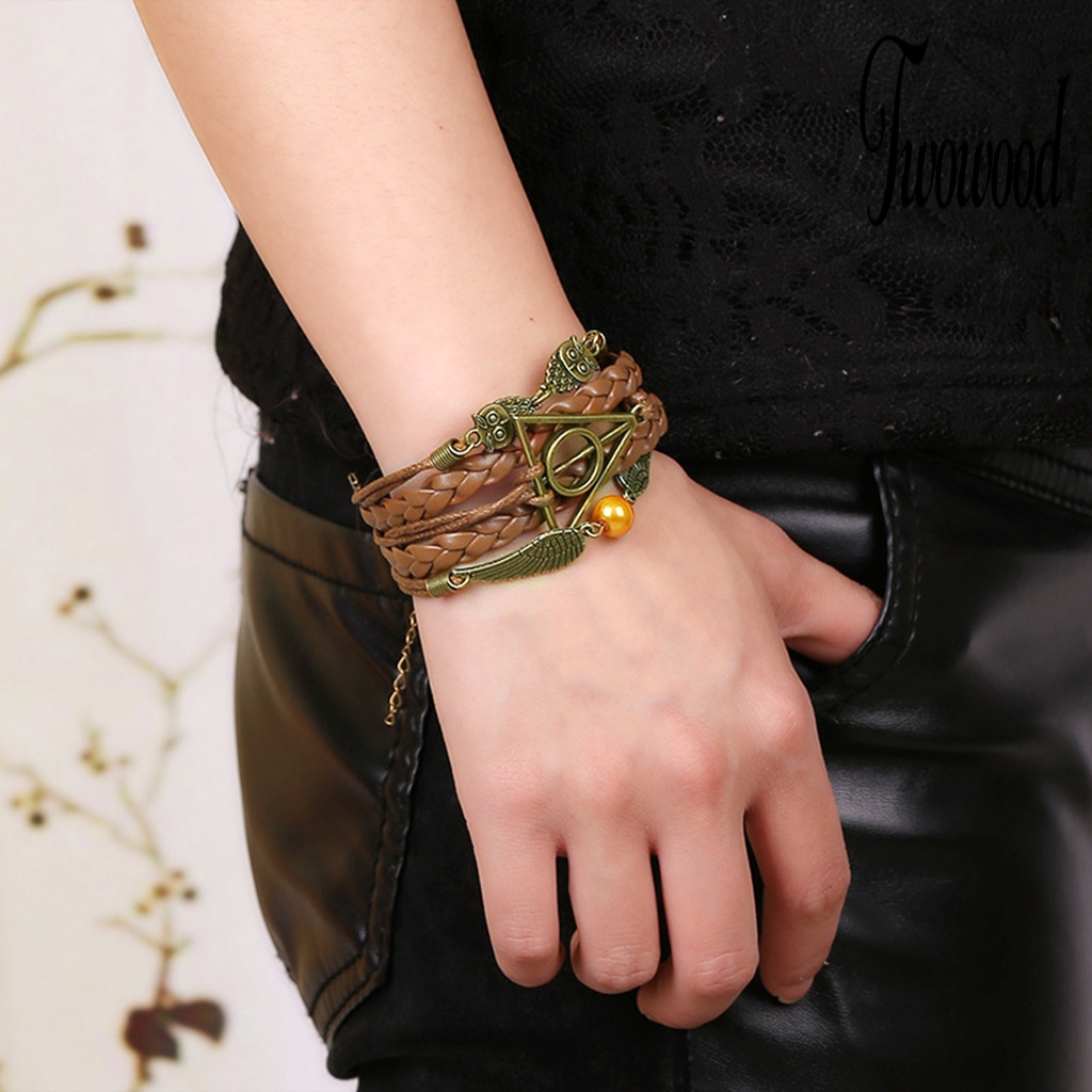 Gelang Multilayer Bahan Kulit Imitasi Untuk Pesta