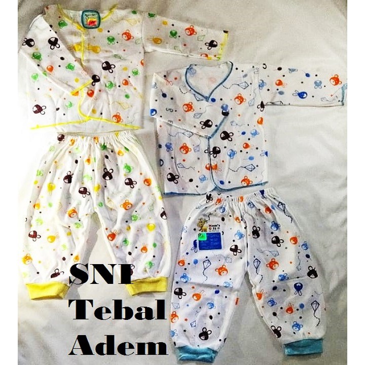 Setelan Baju Celana Bayi New born Terdaftar SNI / Satu Set Baju Celana Santai Tidur Baby New Born