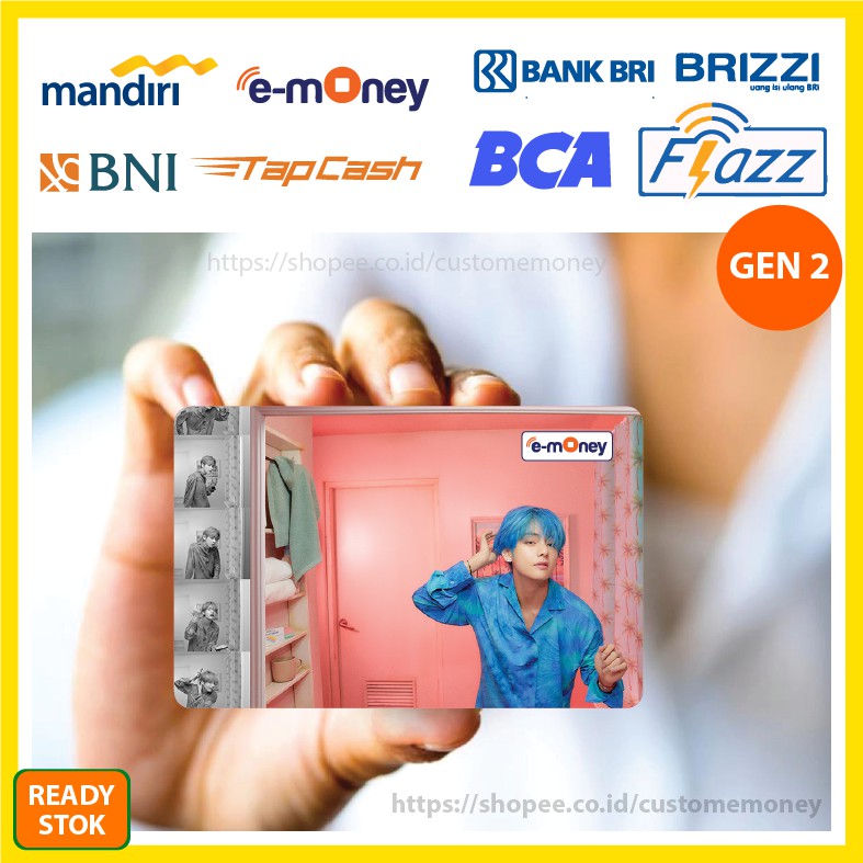 KARTU E MONEY BTS V TAEHYUNG KPOP 31 ETOLL EMONEY MANDIRI FLAZZ BCA TAPCASH BRI BRIZZI - 1 SISI