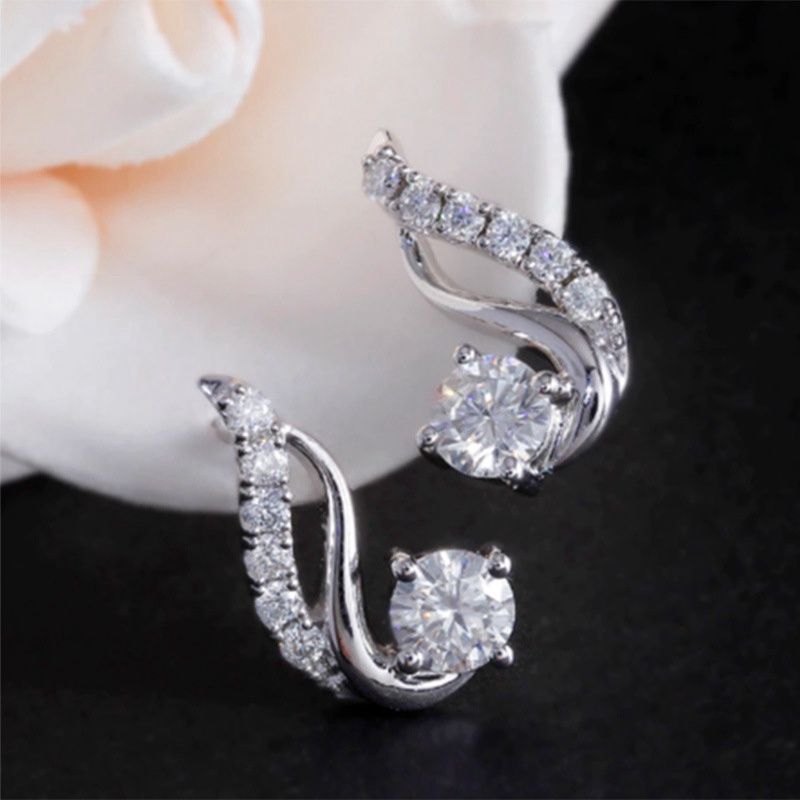 Chic Female Stud Earrings Partysu Style Shining Cubic Zirconia Women Earring Delicate Anniversary Gift