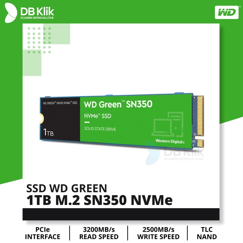 SSD WD GREEN 1TB M.2 SN350 NVMe - WD Green NVMe M.2 SN350 1TB