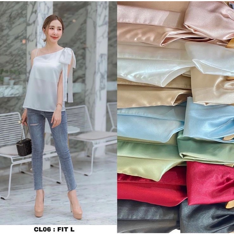 Atasan wanita bahan satin import
