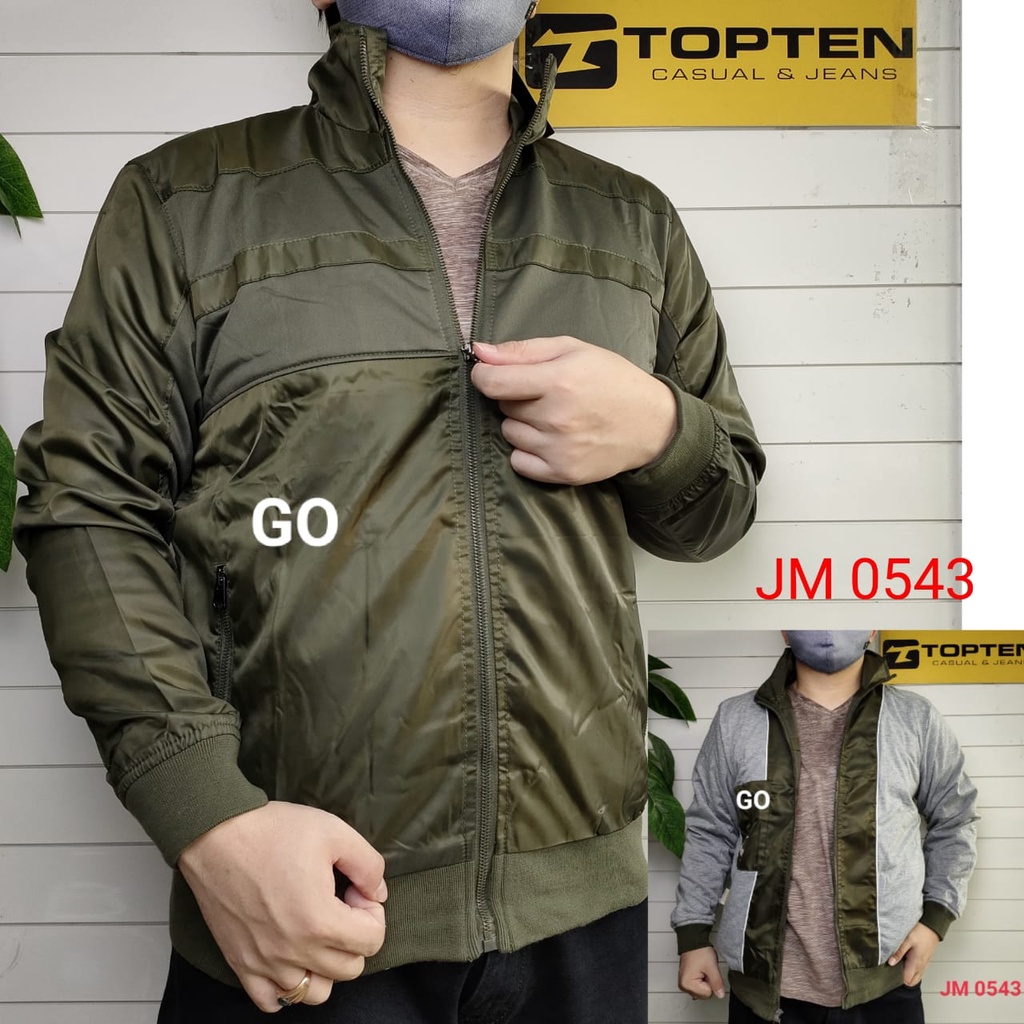 gos TC TOPTEN JAKET PARASUT Cowok Casual Jaket Pria Tebal Cowok Jaket Polos