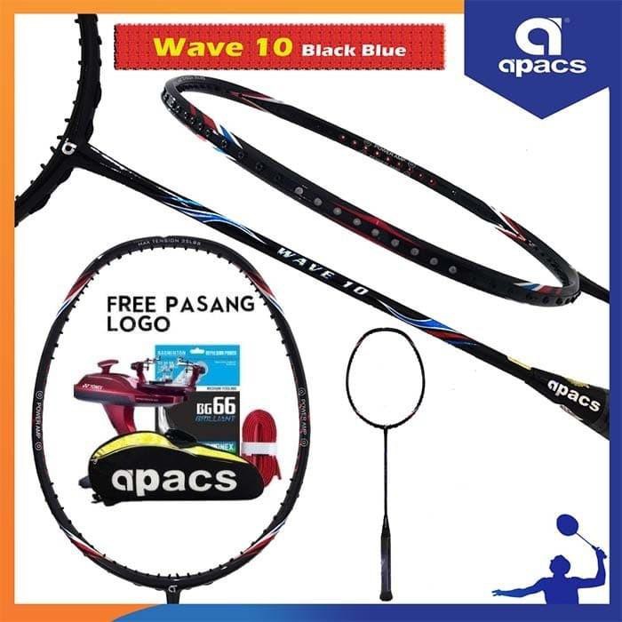 mantul habis badminton APACS Raket Badminton Wave 10 ORIGINAL - BLACK BLUE 4U