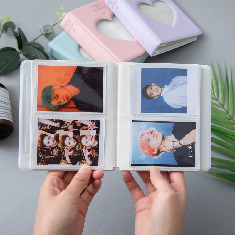 Album Foto 3inch 64kantong Love Heart Cover Album DIY Mini Holder Photocard Collection