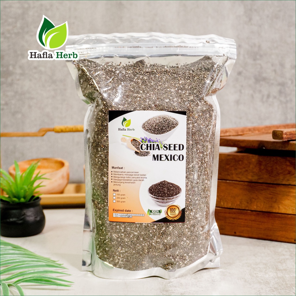 Chia Seed Mexico Organic untuk Diet Freshly Black Cia Sead Organik fresly Biji Chia Seeds