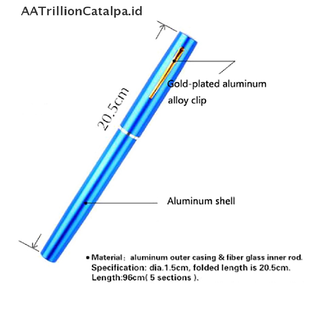 Aatrillioncatalpa Joran Pancing Teleskopik Mini Portable Ukuran Saku Dengan Reel